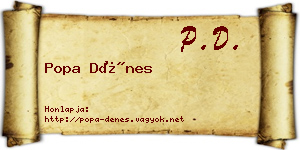Popa Dénes névjegykártya